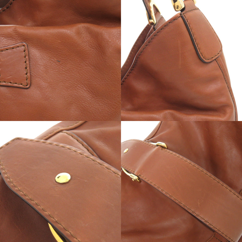 GUCCI Handbag 296856 leather Brown Soft Stirrup