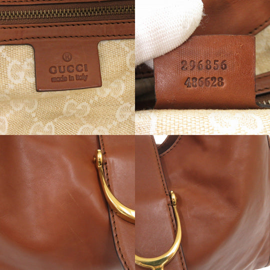 GUCCI Handbag 296856 leather Brown Soft Stirrup