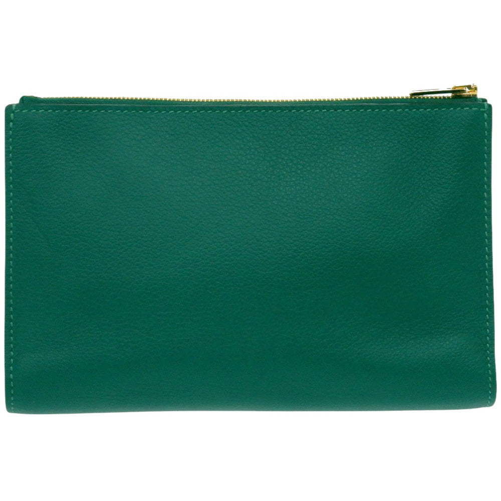 HERMES Pouch Evercolor Vert Vertigo Zip Angor