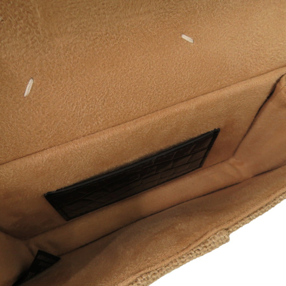 Maison Margiela Shoulder Bag SB1WD0005 Embossed leather black New Lock HORIZONTAL