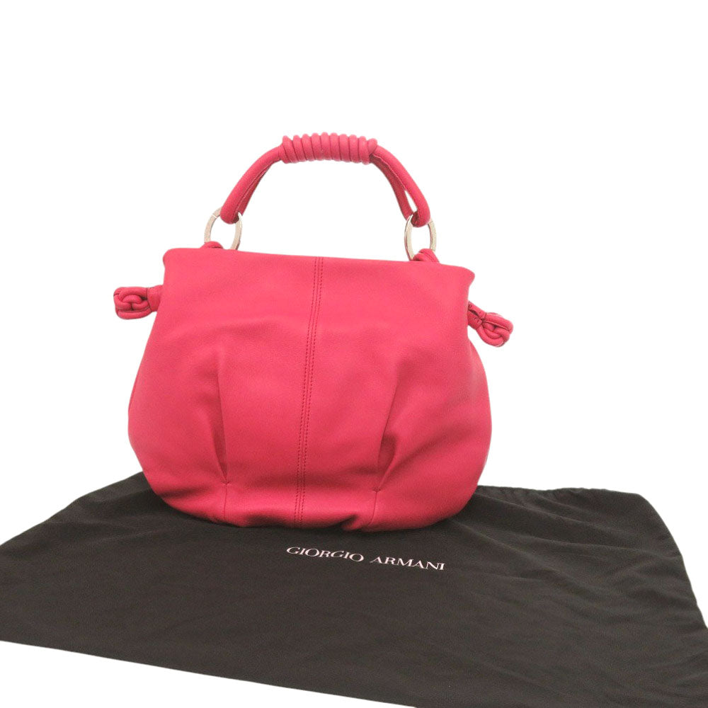 GIORGIO ARMANI Handbag YGWE98 leather pink One Shoulder Bag Women Used Authentic