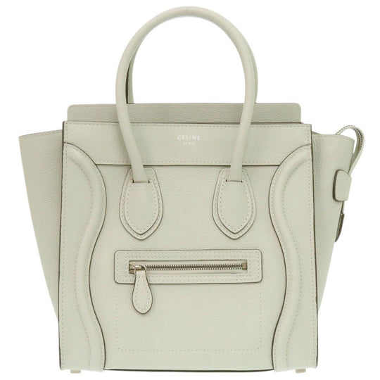 CELINE Handbag leather Light green Luggage micro shopper