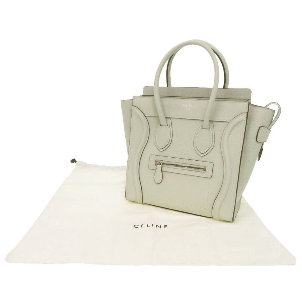 CELINE Handbag leather Light green Luggage micro shopper