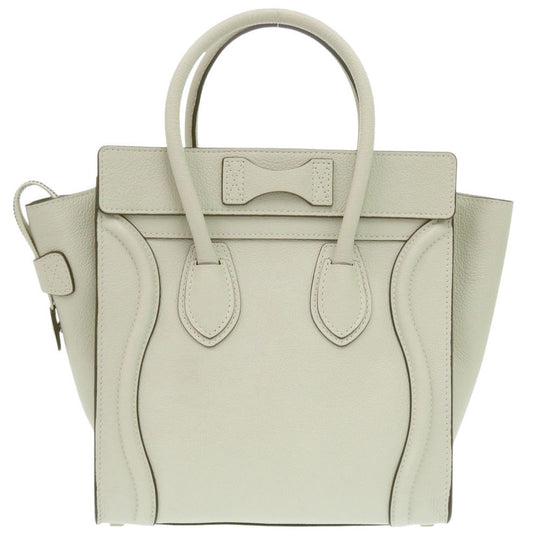 CELINE Handbag leather Light green Luggage micro shopper