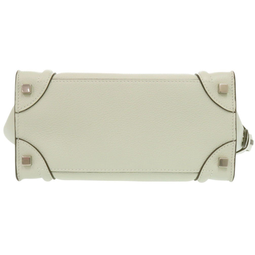 CELINE Handbag leather Light green Luggage micro shopper