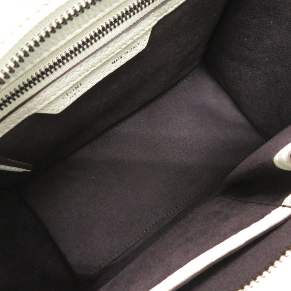 CELINE Handbag leather Light green Luggage micro shopper