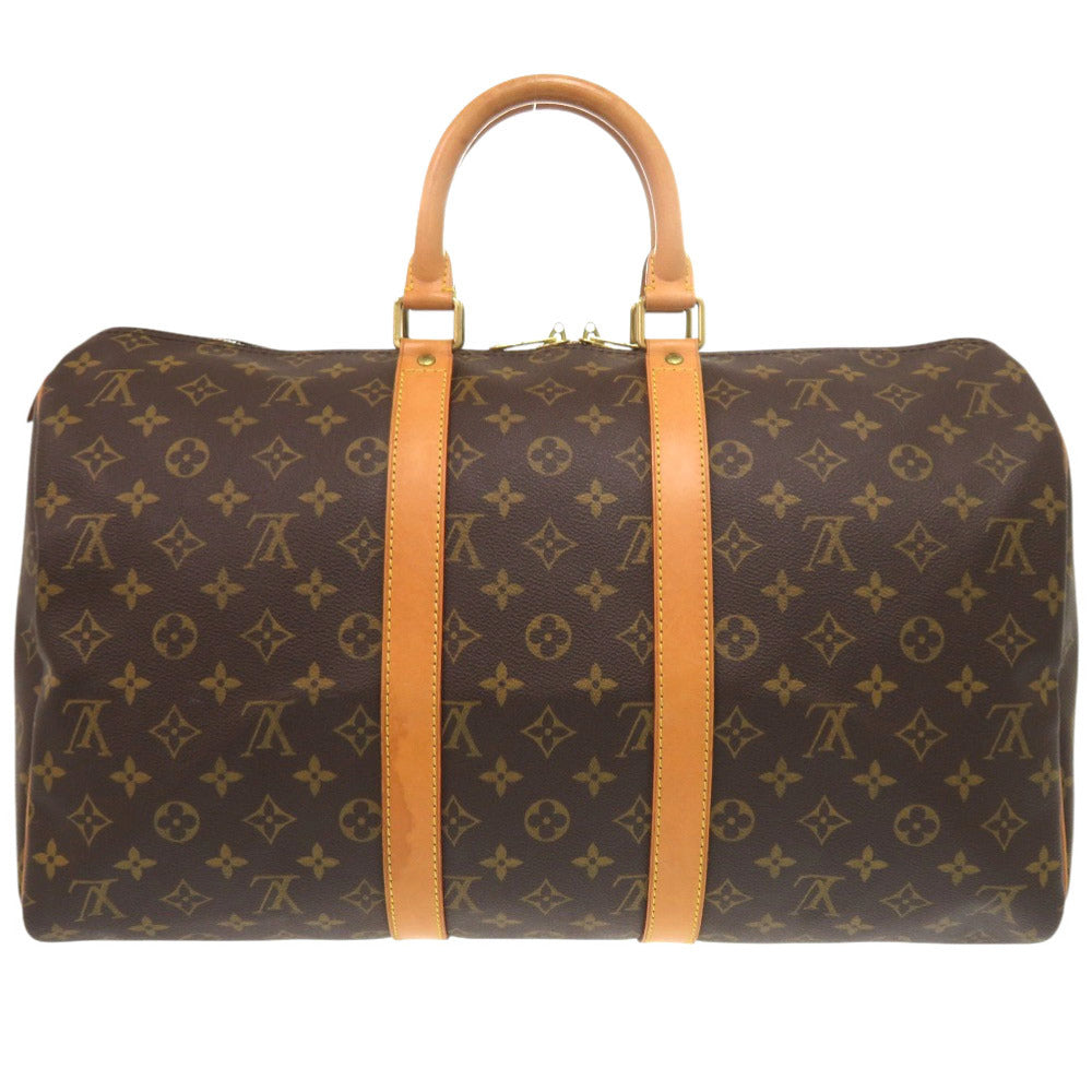 LOUIS VUITTON Boston Duffel bag M41428 Monogram canvas Brown Monogram Keepall 45 mens Used Authentic