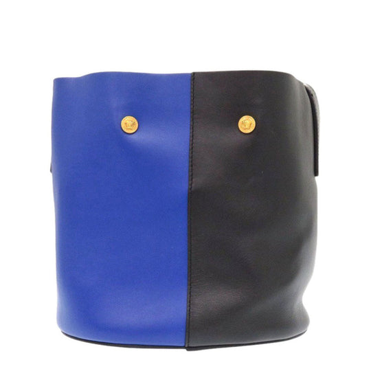 VERSACE Shoulder Bag DBFG591 leather blue Women Used Authentic
