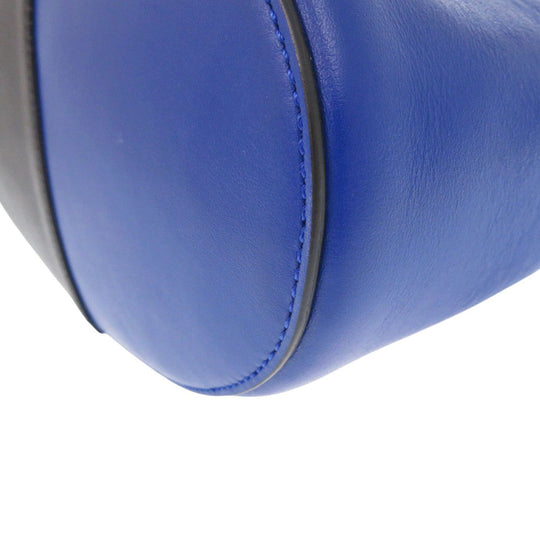 VERSACE Shoulder Bag DBFG591 leather blue Women Used Authentic