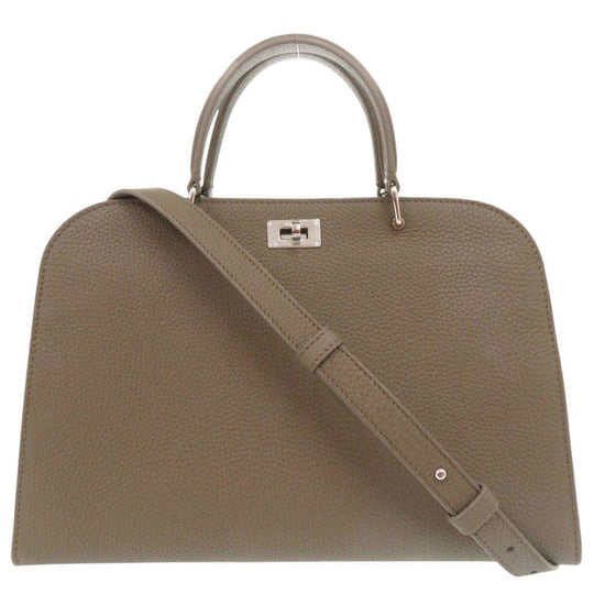 no brand Handbag leather Taupe Opera Bag Small