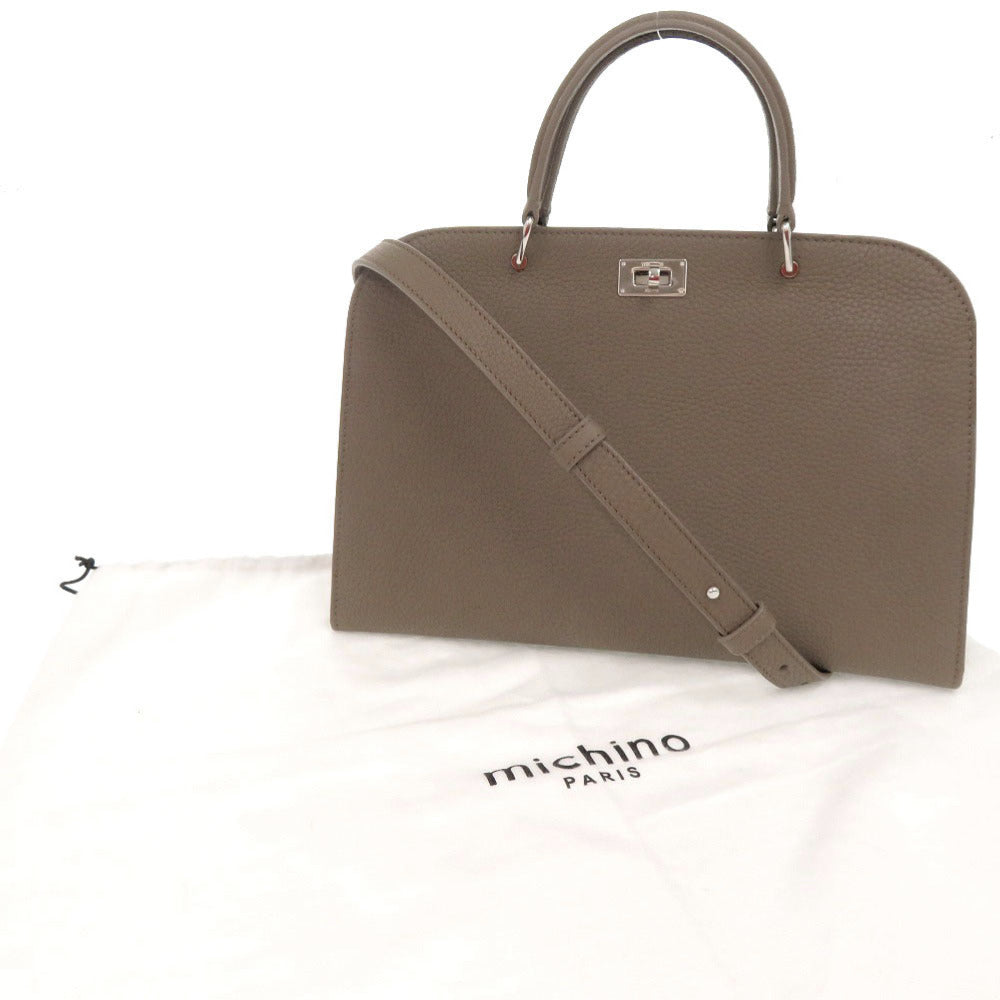 no brand Handbag leather Taupe Opera Bag Small