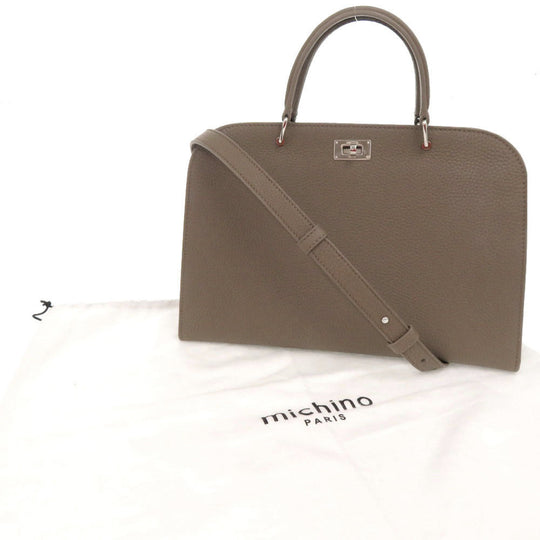 no brand Handbag leather Taupe Opera Bag Small