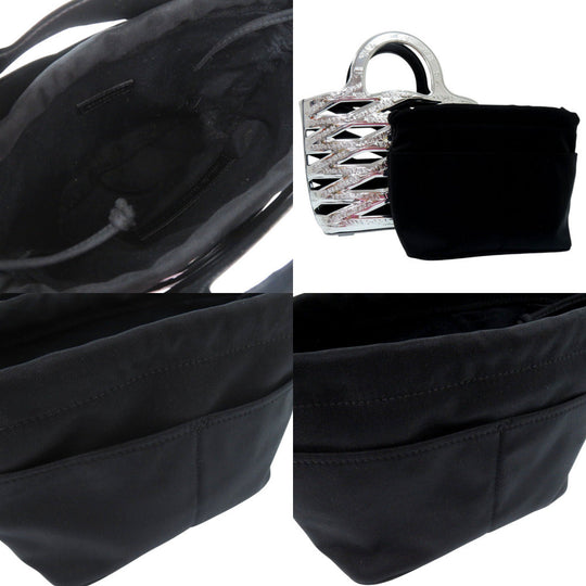 BALENCIAGA Handbag enamel Silver 2WAY Shoulder Bag Neo basket Women Used Authentic