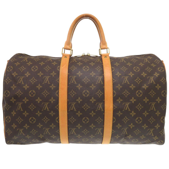 LOUIS VUITTON Boston Duffel bag M41416 Monogram canvas Brown Monogram Keepall bandouliere50 mens Used Authentic