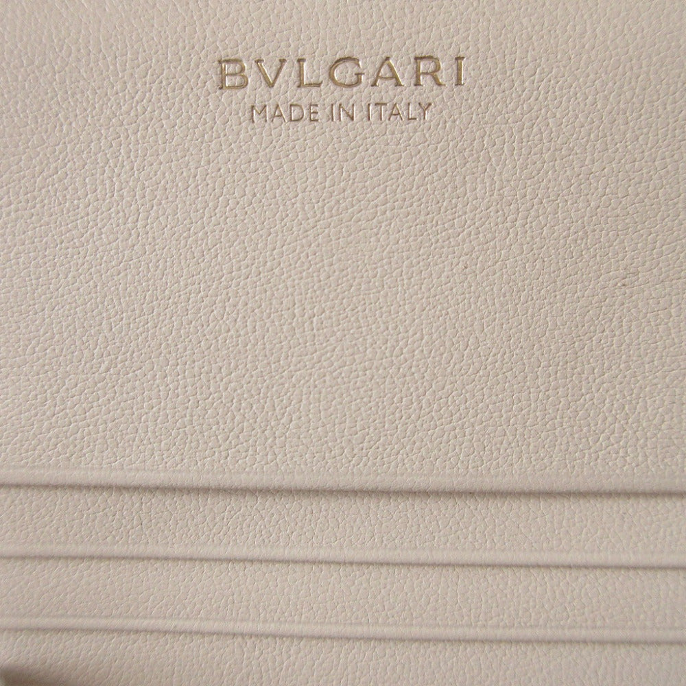 BVLGARI Long Wallet Purse leather white Two fold Bulgari Bulgari unisex(Unisex) Used Authentic