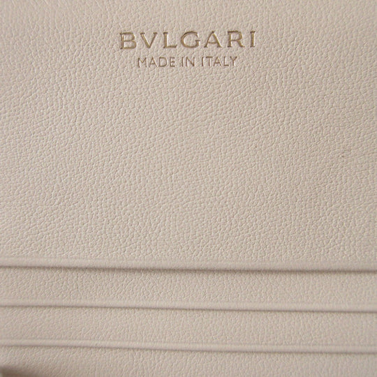 BVLGARI Long Wallet Purse leather white Two fold Bulgari Bulgari unisex(Unisex) Used Authentic