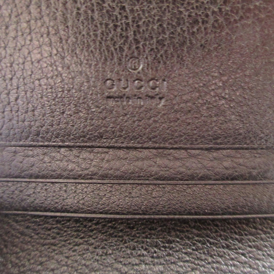 GUCCI Bifold Wallet 499783 leather black Compact Wallet with Rhinestones GG Marmont unisex(Unisex) Used Authentic