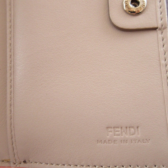 FENDI Bifold Wallet 8M0359 leather Bordeaux W Hook Wallet  Peekaboo unisex(Unisex) Used Authentic