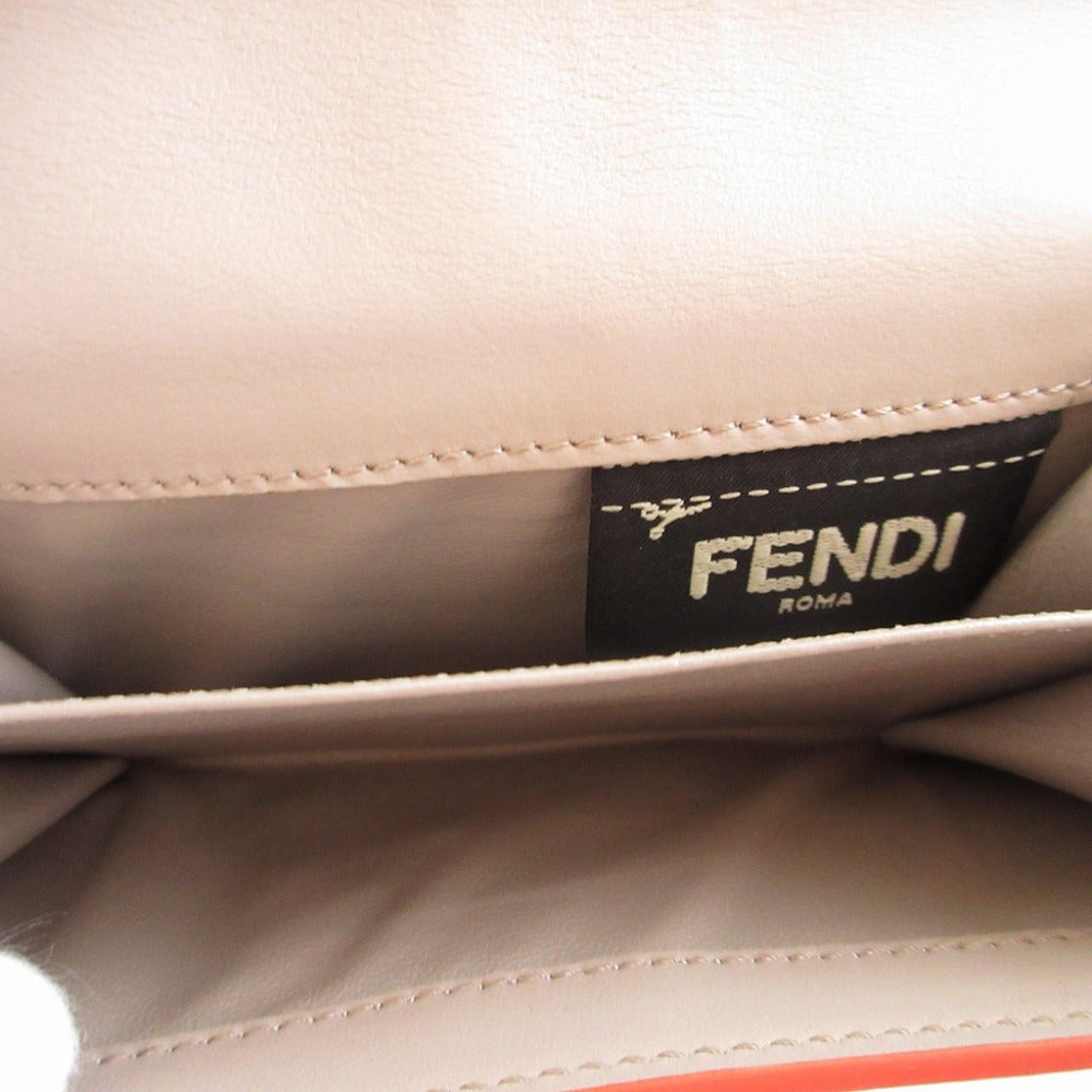 FENDI Bifold Wallet 8M0359 leather Bordeaux W Hook Wallet  Peekaboo unisex(Unisex) Used Authentic