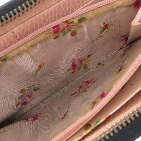 GUCCI Long Wallet Purse 524291 leather black GG Marmont Ribbon