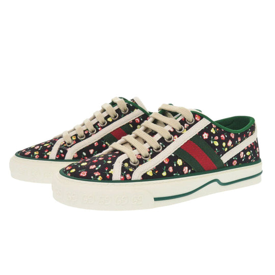 GUCCI sneakers 606110  canvas black LIBERTY Collaboration Tennis 1977 Liberty Floral Women 35 Used Authentic