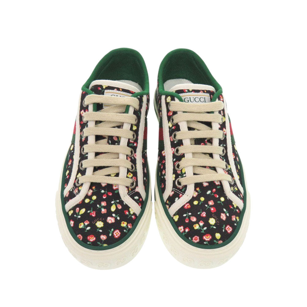 GUCCI sneakers 606110  canvas black LIBERTY Collaboration Tennis 1977 Liberty Floral Women 35 Used Authentic