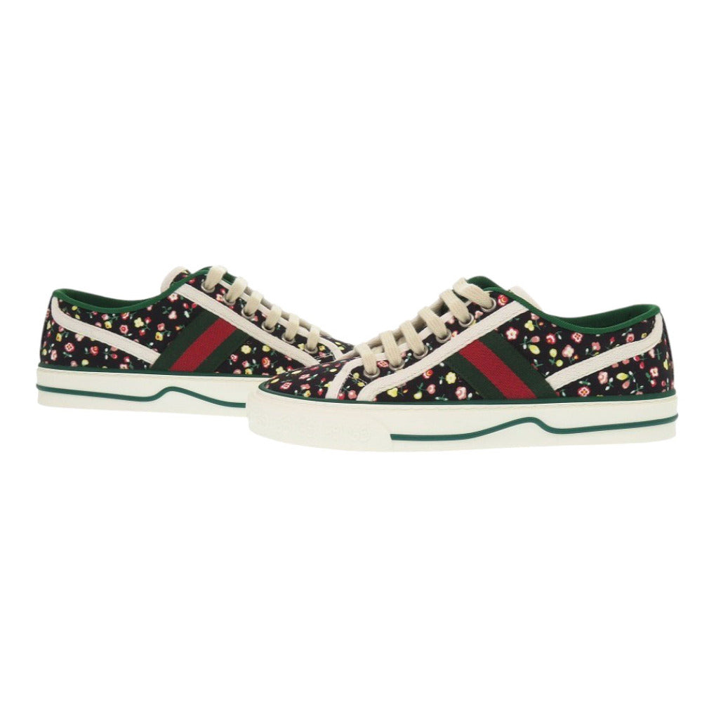 GUCCI sneakers 606110  canvas black LIBERTY Collaboration Tennis 1977 Liberty Floral Women 35 Used Authentic