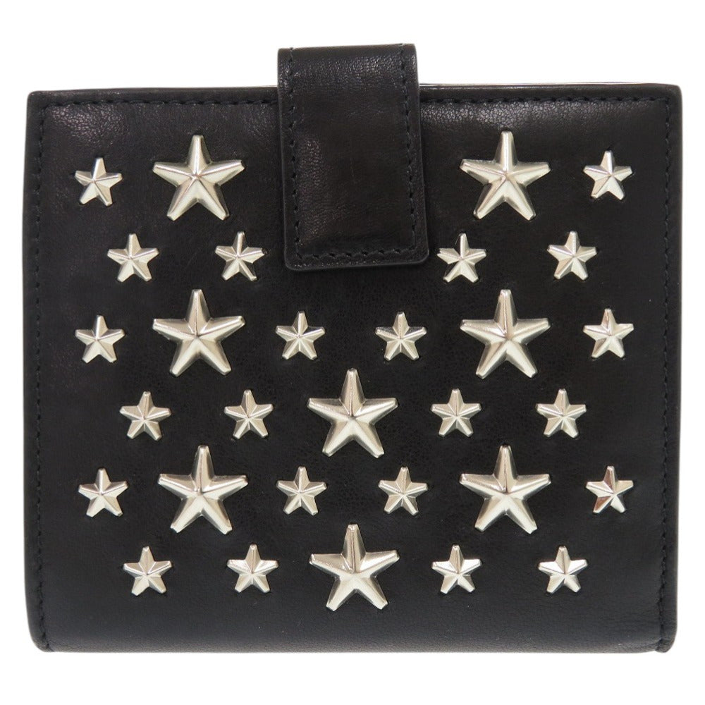 JIMMY CHOO Bifold Wallet leather black Frida Star Studs