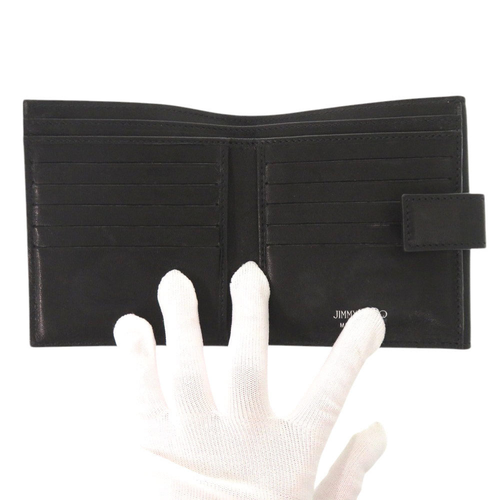 JIMMY CHOO Bifold Wallet leather black Frida Star Studs