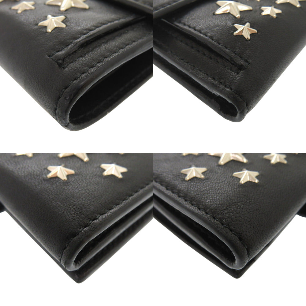 JIMMY CHOO Bifold Wallet leather black Frida Star Studs