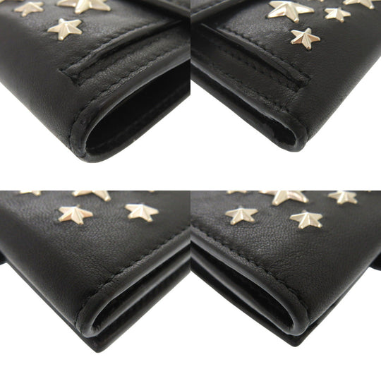 JIMMY CHOO Bifold Wallet leather black Frida Star Studs