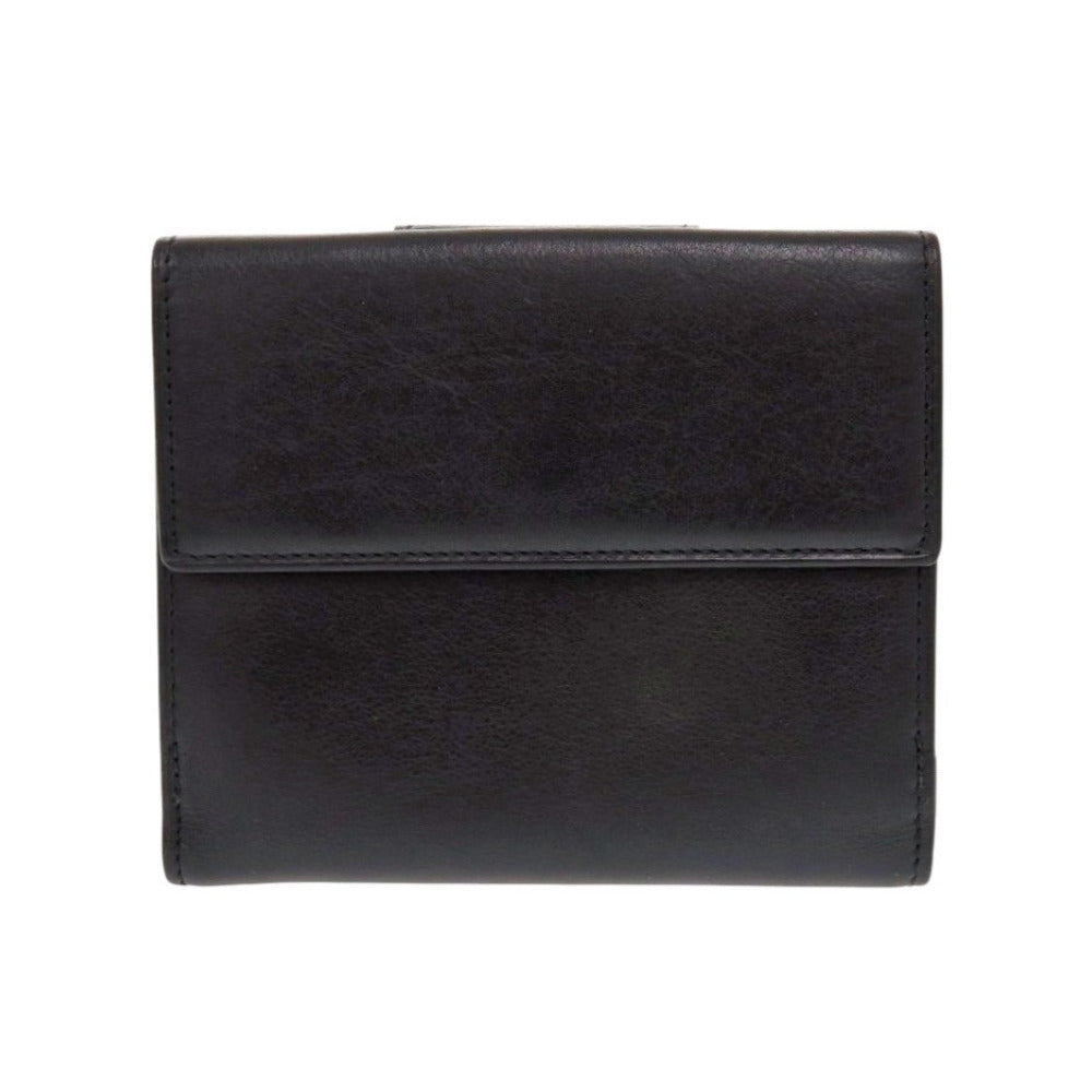 BVLGARI Bifold Wallet leather black unisex(Unisex) Used Authentic