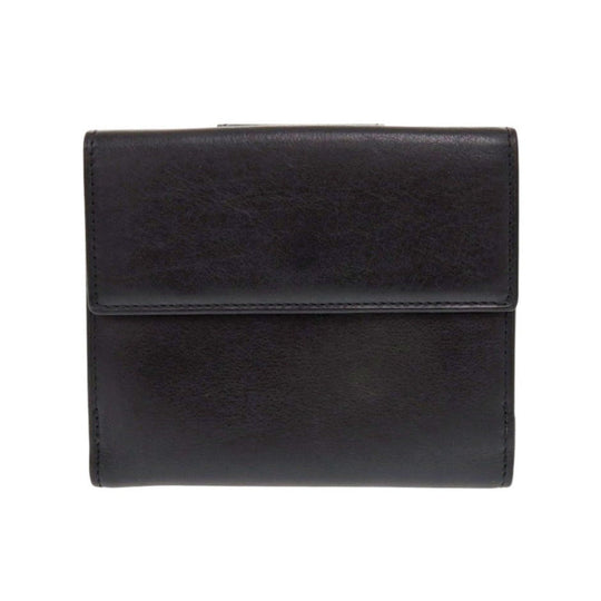 BVLGARI Bifold Wallet leather black unisex(Unisex) Used Authentic