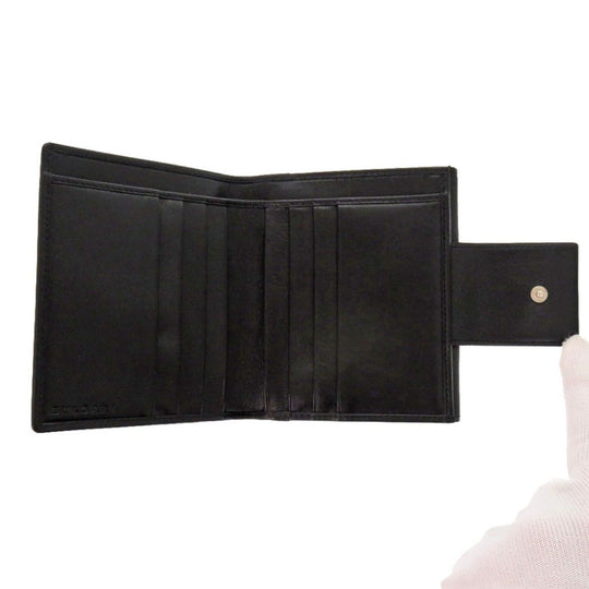 BVLGARI Bifold Wallet leather black unisex(Unisex) Used Authentic