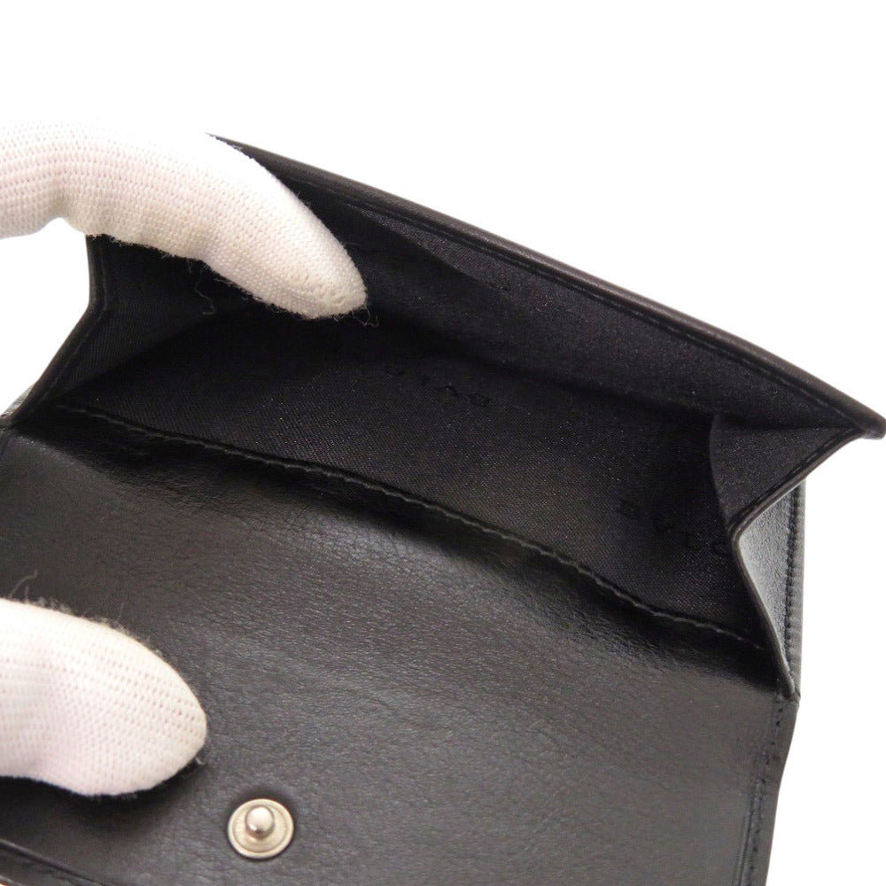 BVLGARI Bifold Wallet leather black unisex(Unisex) Used Authentic