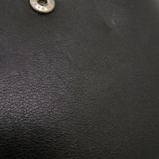 BVLGARI Bifold Wallet leather black unisex(Unisex) Used Authentic