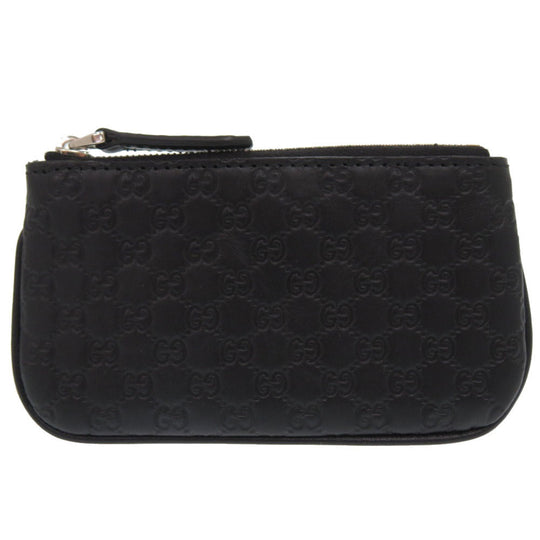 GUCCI Coin case 544476 leather black Micro Guccissima with key ring