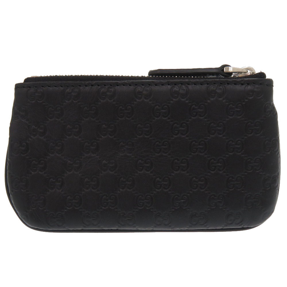 GUCCI Coin case 544476 leather black Micro Guccissima with key ring