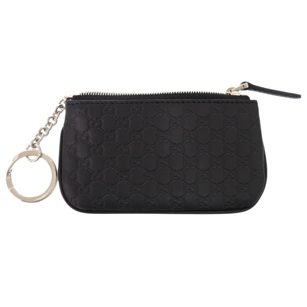 GUCCI Coin case 544476 leather black Micro Guccissima with key ring