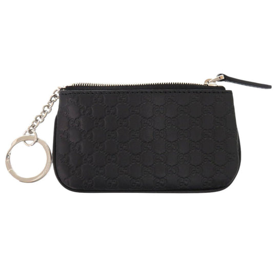 GUCCI Coin case 544476 leather black Micro Guccissima with key ring