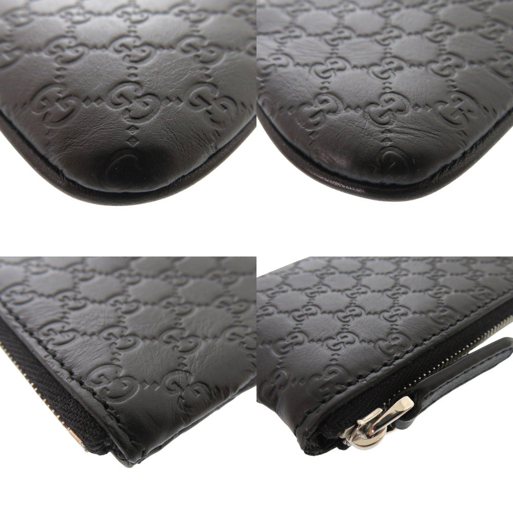 GUCCI Coin case 544476 leather black Micro Guccissima with key ring