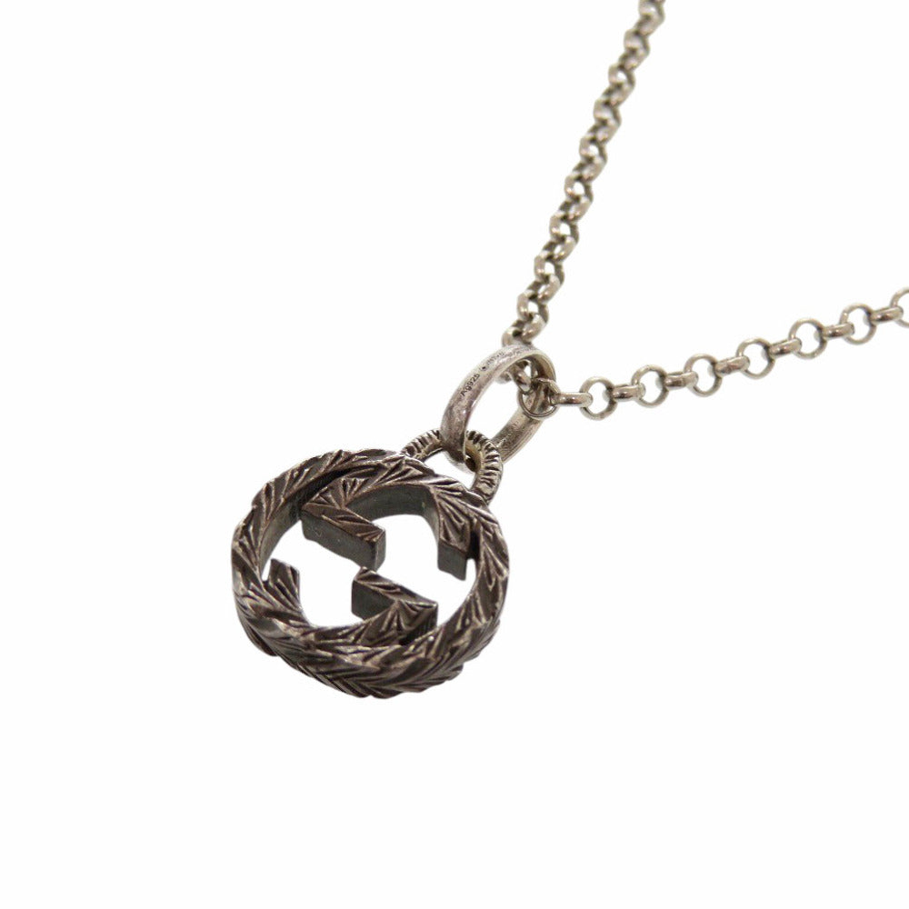 GUCCI Necklace Silver925 Silver Interlocking G unisex(Unisex) Used Authentic
