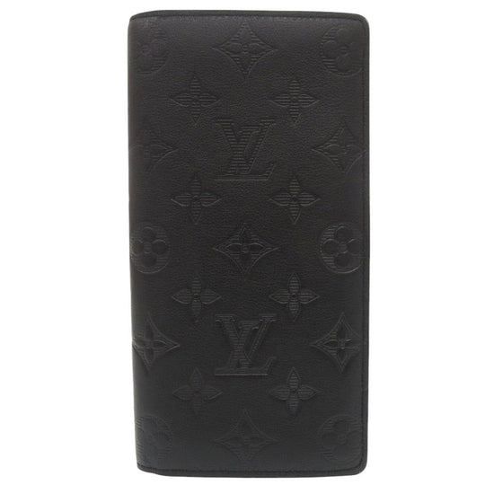 LOUIS VUITTON Long Wallet Purse M62900 leather Noir Monogram shadow Portefeuille Braza
