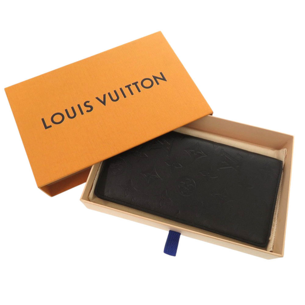 LOUIS VUITTON Long Wallet Purse M62900 leather Noir Monogram shadow Portefeuille Braza