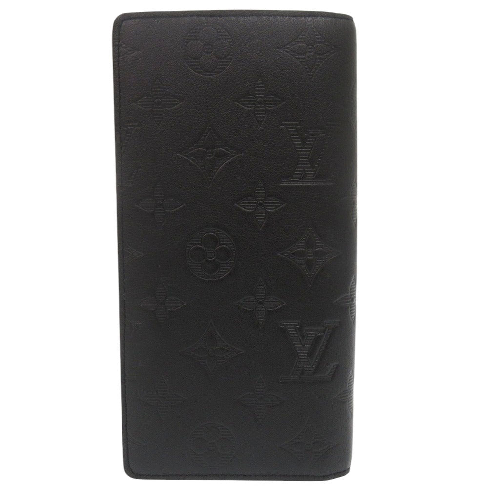 LOUIS VUITTON Long Wallet Purse M62900 leather Noir Monogram shadow Portefeuille Braza