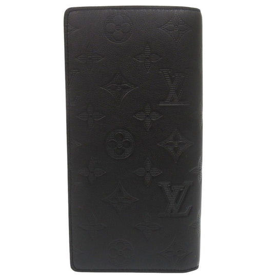 LOUIS VUITTON Long Wallet Purse M62900 leather Noir Monogram shadow Portefeuille Braza