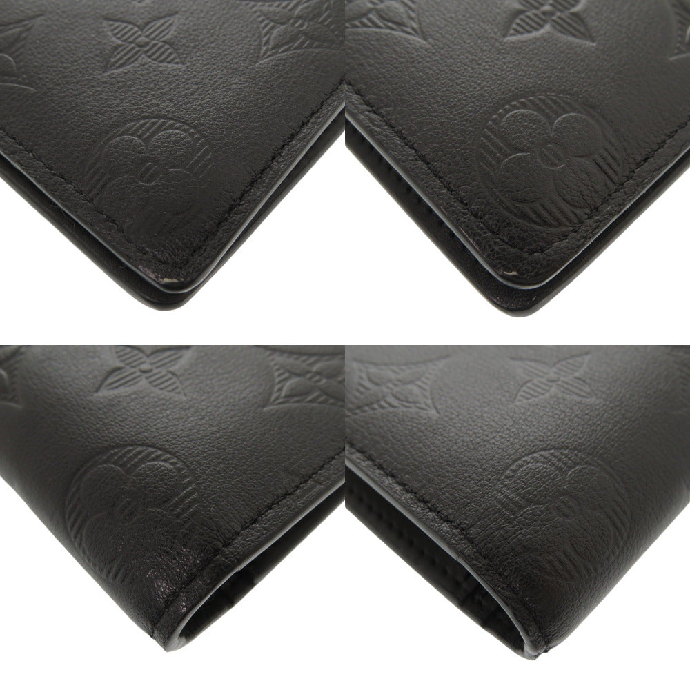 LOUIS VUITTON Long Wallet Purse M62900 leather Noir Monogram shadow Portefeuille Braza
