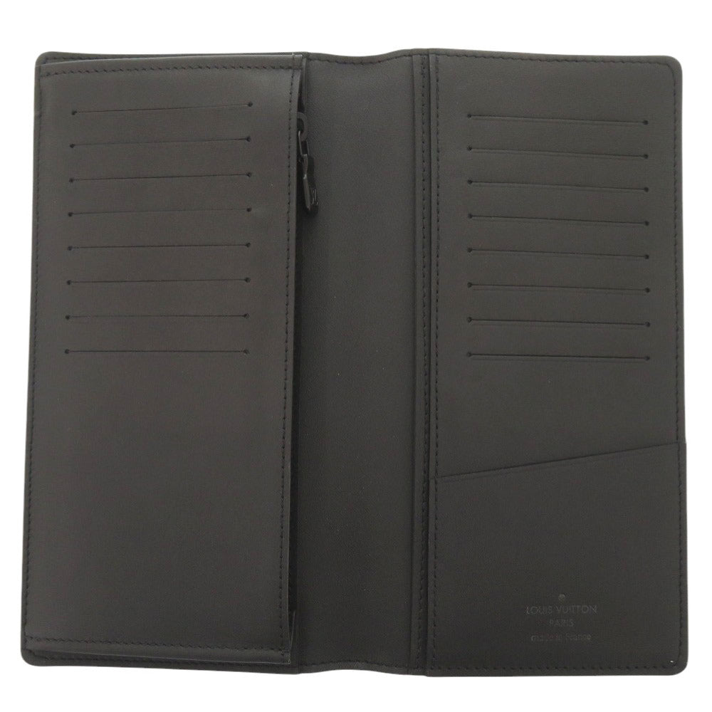LOUIS VUITTON Long Wallet Purse M62900 leather Noir Monogram shadow Portefeuille Braza