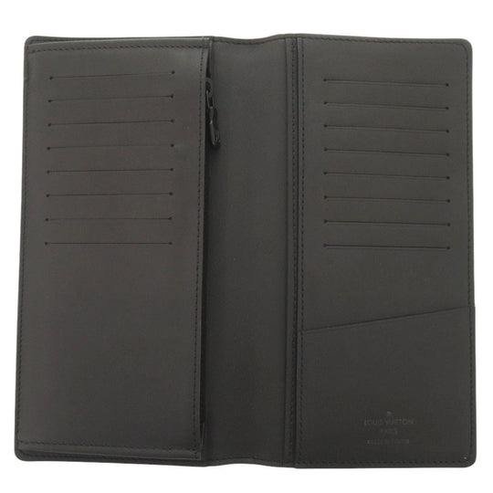 LOUIS VUITTON Long Wallet Purse M62900 leather Noir Monogram shadow Portefeuille Braza