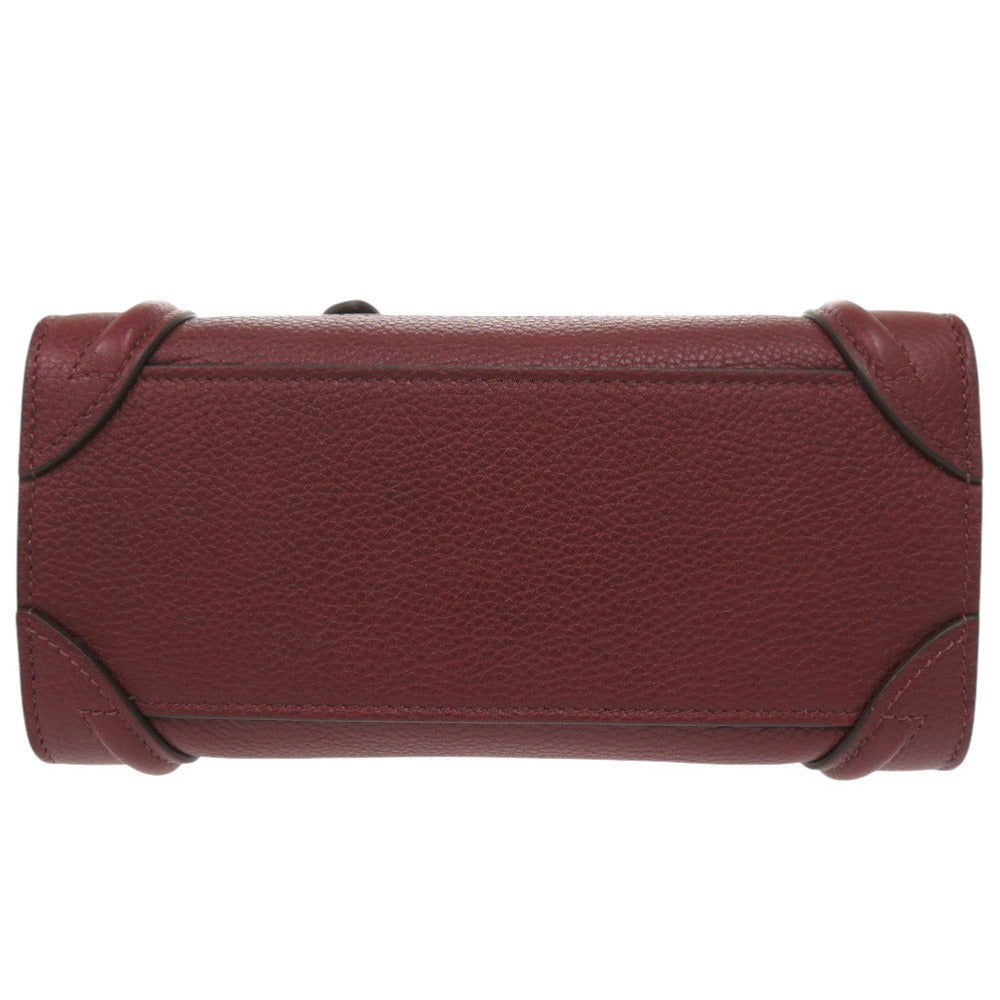 CELINE Handbag leather Burgundy Luggage Nano Shopper